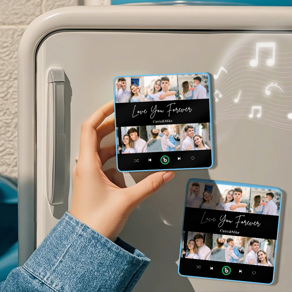Personalisierter Musik-kühlschrankmagnet, 6 Fotos, Bunter Rahmen, Album-kühlschrankmagnet, Valentinstagsgeschenk - Fridgebeatsde