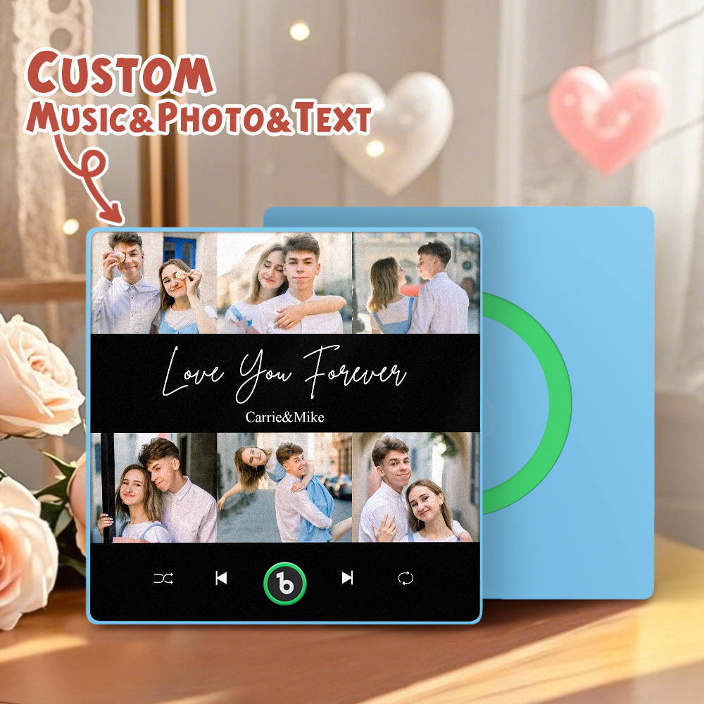 Personalisierter Musik-kühlschrankmagnet, 6 Fotos, Bunter Rahmen, Album-kühlschrankmagnet, Valentinstagsgeschenk - Fridgebeatsde