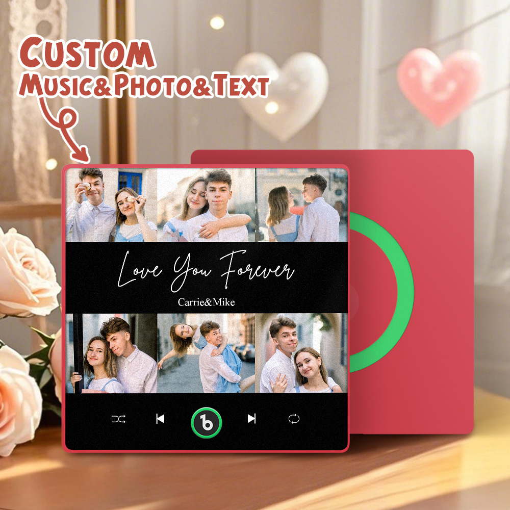 Personalisierter Musik-kühlschrankmagnet, 6 Fotos, Bunter Rahmen, Album-kühlschrankmagnet, Valentinstagsgeschenk - Fridgebeatsde