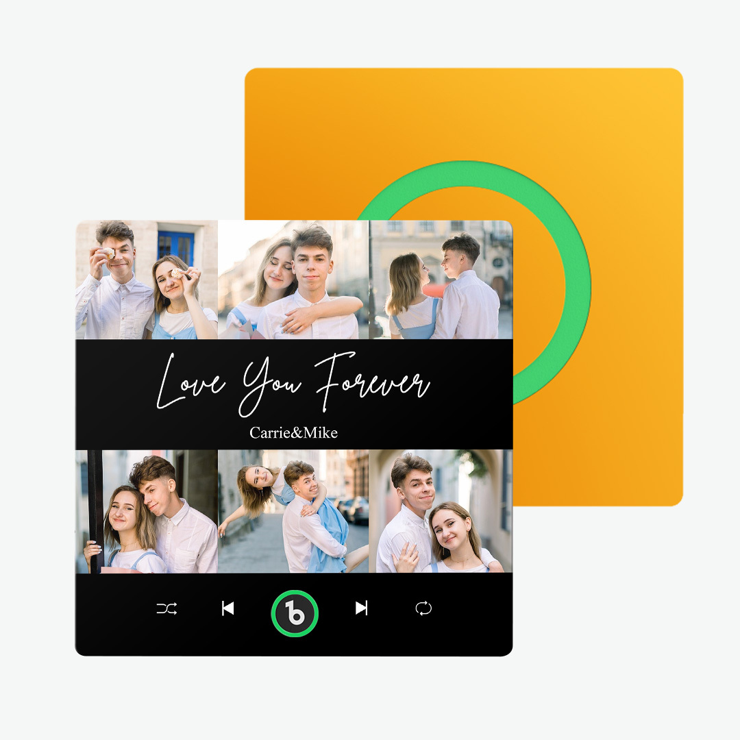 Personalisierter Musik-kühlschrankmagnet, 6 Fotos, Bunter Rahmen, Album-kühlschrankmagnet, Valentinstagsgeschenk - Fridgebeatsde