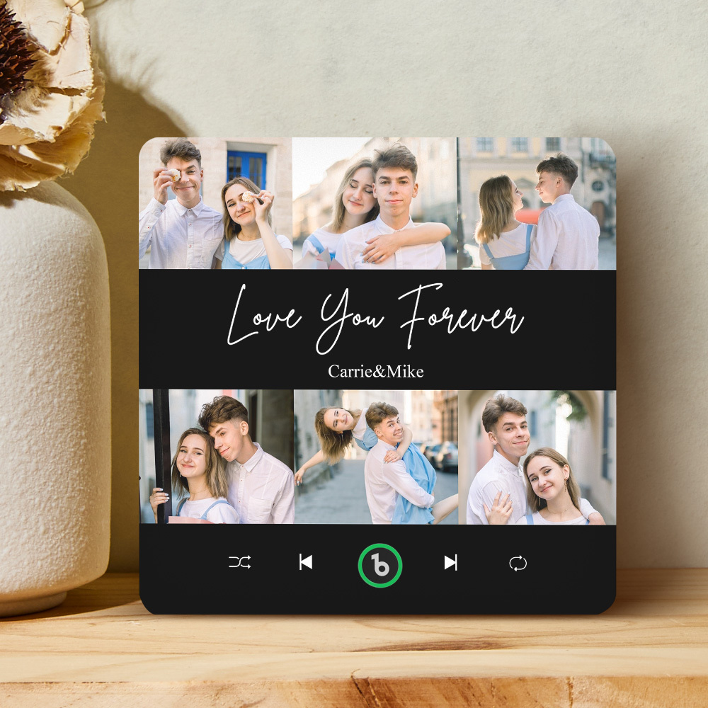 Personalisierter Musik-kühlschrankmagnet, 6 Fotos, Bunter Rahmen, Album-kühlschrankmagnet, Valentinstagsgeschenk - Fridgebeatsde