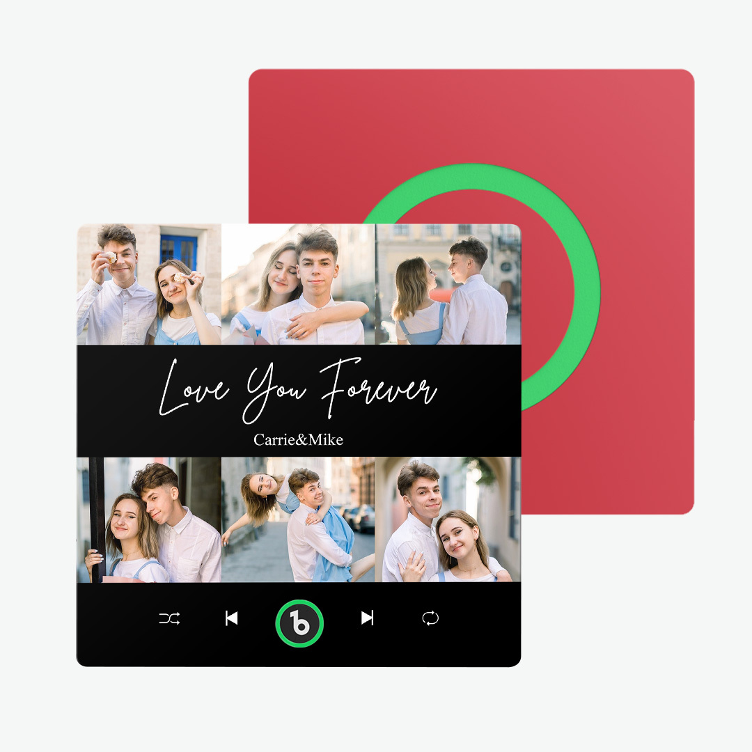 Personalisierter Musik-kühlschrankmagnet, 6 Fotos, Bunter Rahmen, Album-kühlschrankmagnet, Valentinstagsgeschenk - Fridgebeatsde