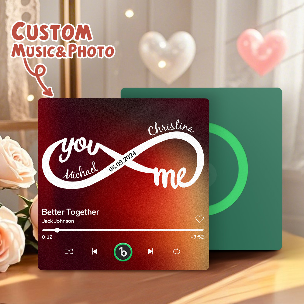 Personalisierte Kühlschrankmagnete Mit Musik Und Text, Personalisierte Kühlschrankmagnete Mit Unendlicher Liebe, Das Perfekte Geschenk Zum Valentinstag - Fridgebeatsde