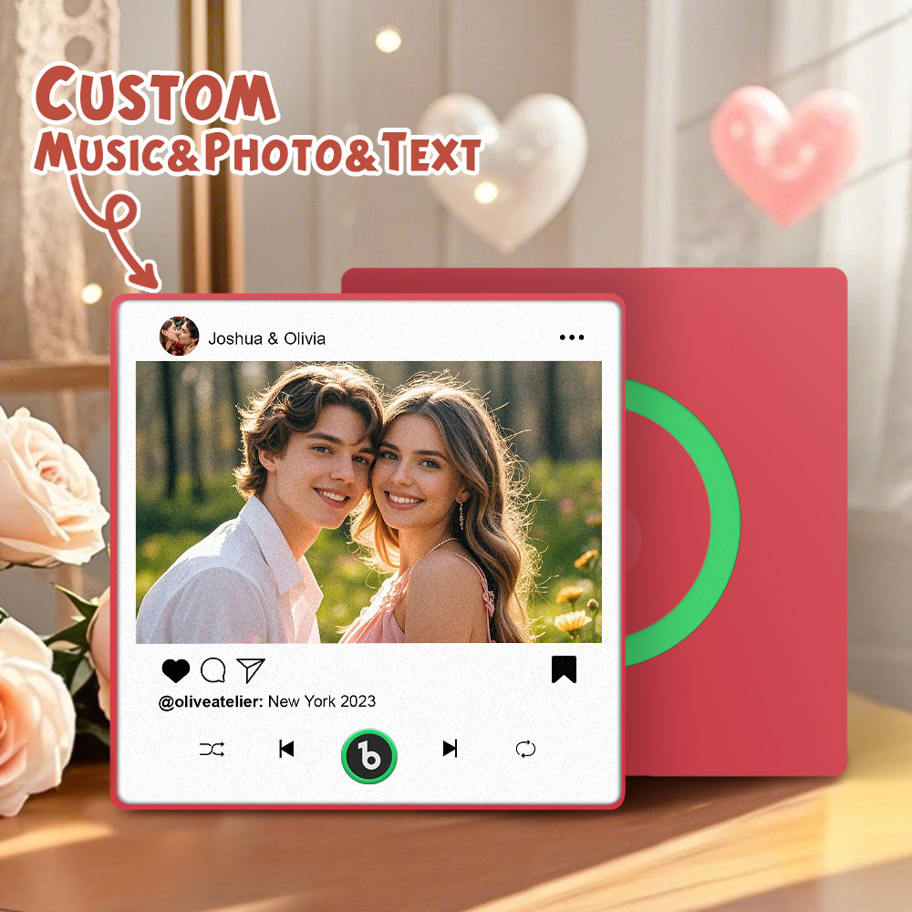 Individuelle Musik-kühlschrankmagnete, Valentinstagsgeschenke, Individueller Musik-kühlschrankmagnet, Bunter Rahmen, Album-kühlschrankmagnet, Kann Lieder Abspielen, Geschenk Für Paare - Fridgebeatsde