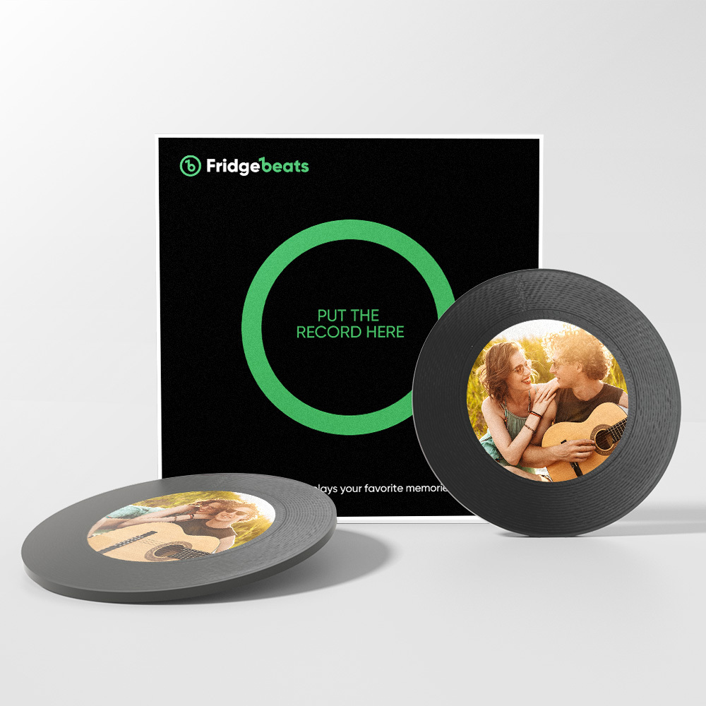 Benutzerdefinierter Musik- Und Foto-kühlschrankmagnet Unterstützt Die Individuelle Gestaltung Von 1–6 Vinylplatten - Fridgebeatsde