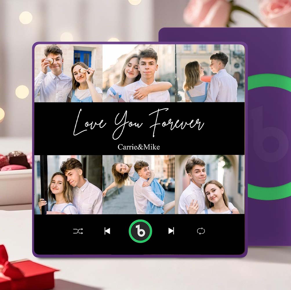 Personalisierter Musik-kühlschrankmagnet, 6 Fotos, Bunter Rahmen, Album-kühlschrankmagnet, Valentinstagsgeschenk für Paar