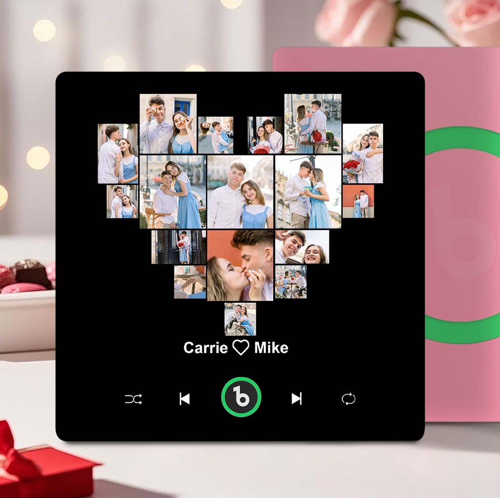 Personalisierter Kühlschrankmagnet Mit Musik Und Foto, Personalisierter Herz-kühlschrankmagnet Zum Valentinstag