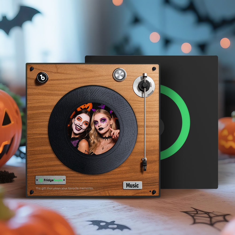 Kühlschrankmagnet Mit Musik Und Foto, Kann 1–6 Schallplatten Und Lieder Individuell Gestalten, Personalisiertes Vintage-fotolied, Das Musik Abspielen Kann, Halloween-geschenke Für Paare