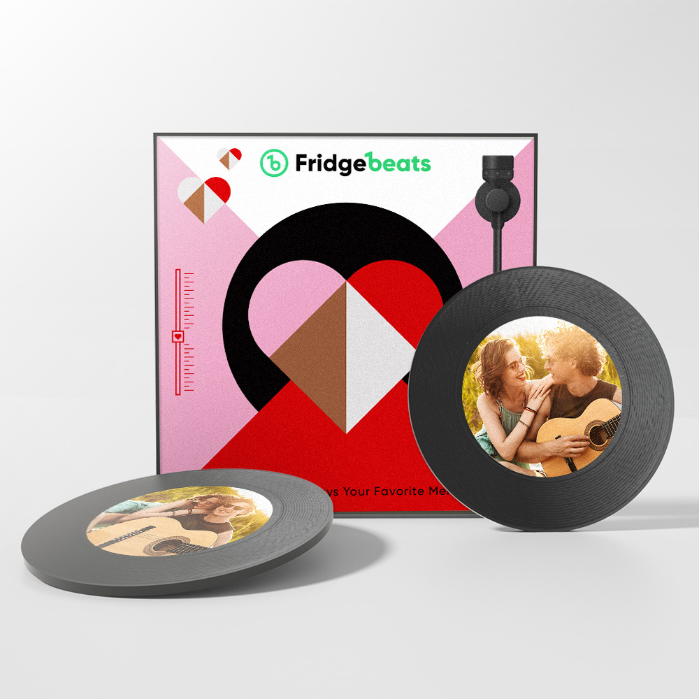 Benutzerdefinierter Musik- Und Foto-kühlschrankmagnet Unterstützt Die Individuelle Gestaltung Von 1–6 Vinylplatten - Fridgebeatsde