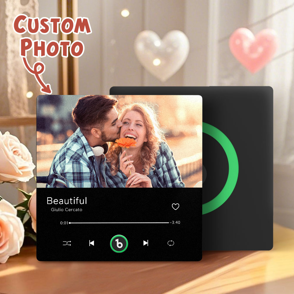 Personalisierter Musik- Und Foto-kühlschrankmagnet Fridgebeats Pro Unterstützt Bluetooth-konnektivität, Jubiläumsgeschenk Für Paare - Fridgebeatsde