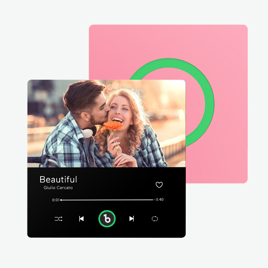 Personalisierter Musik- Und Foto-kühlschrankmagnet Fridgebeats Pro Unterstützt Bluetooth-konnektivität, Jubiläumsgeschenk Für Paare - Fridgebeatsde