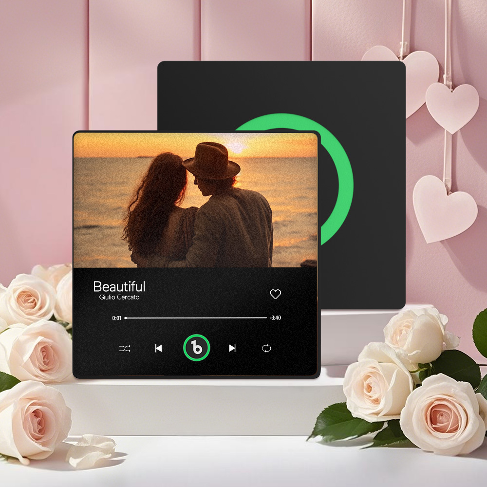 Personalisierter Musik- Und Foto-kühlschrankmagnet Fridgebeats Pro Unterstützt Bluetooth-konnektivität, Jubiläumsgeschenk Für Paare - Fridgebeatsde