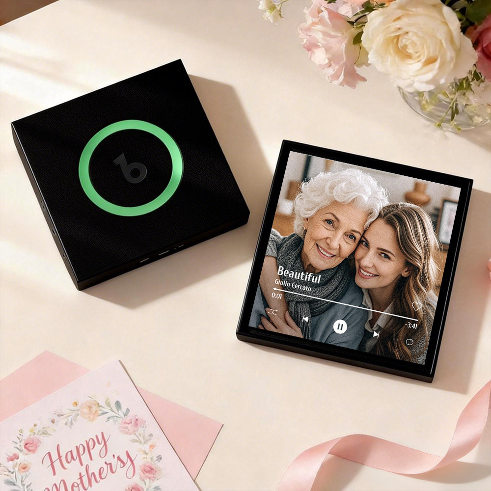 Personalisierter Kühlschrankmagnet Mit Musik Und Foto – 1–6 Bilderrahmen Und Lieder Individuell Gestaltbar – Personalisiertes Foto Mit Musikfunktion – Muttertagsgeschenk - Fridgebeatsde