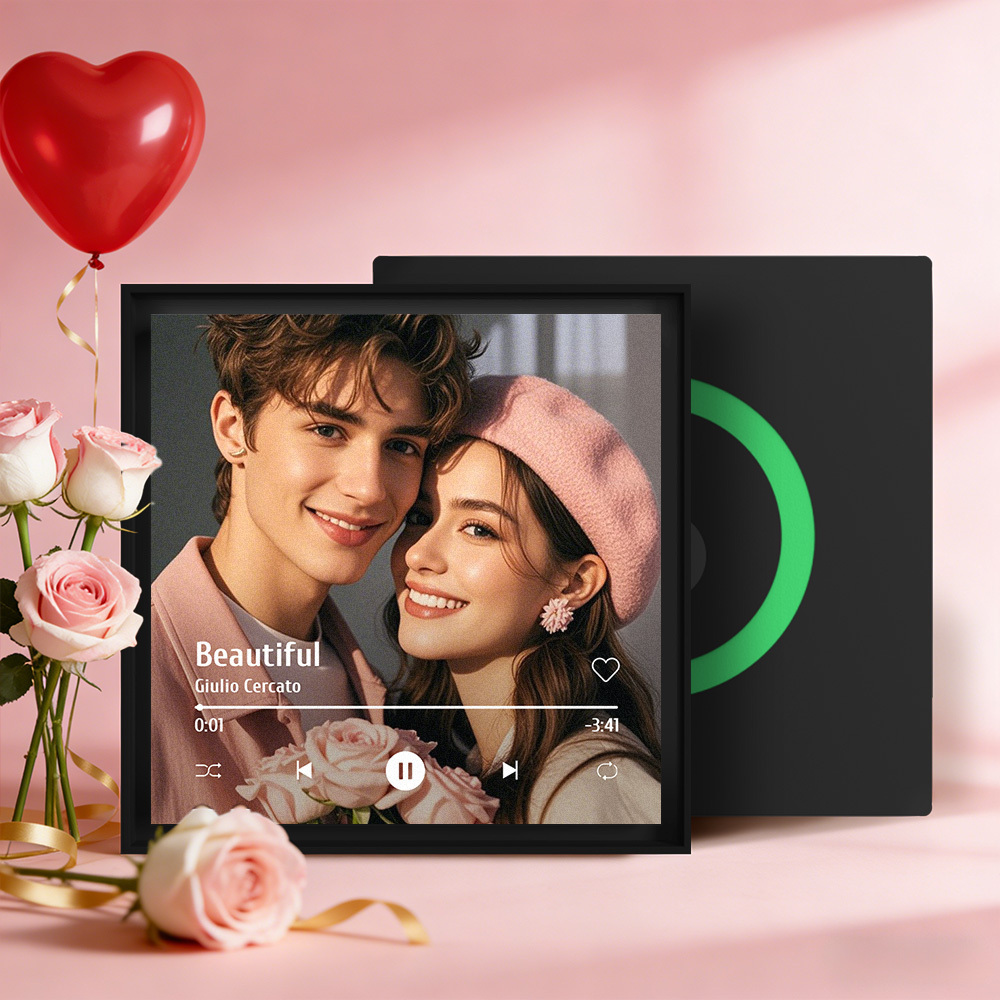 Personalisierter Kühlschrankmagnet Mit Musik Und Foto – 1–6 Bilderrahmen Und Lieder Individuell Gestaltbar – Personalisiertes Foto Mit Musikfunktion – Ideales Valentinstagsgeschenk Für Paare - Fridgebeatsde