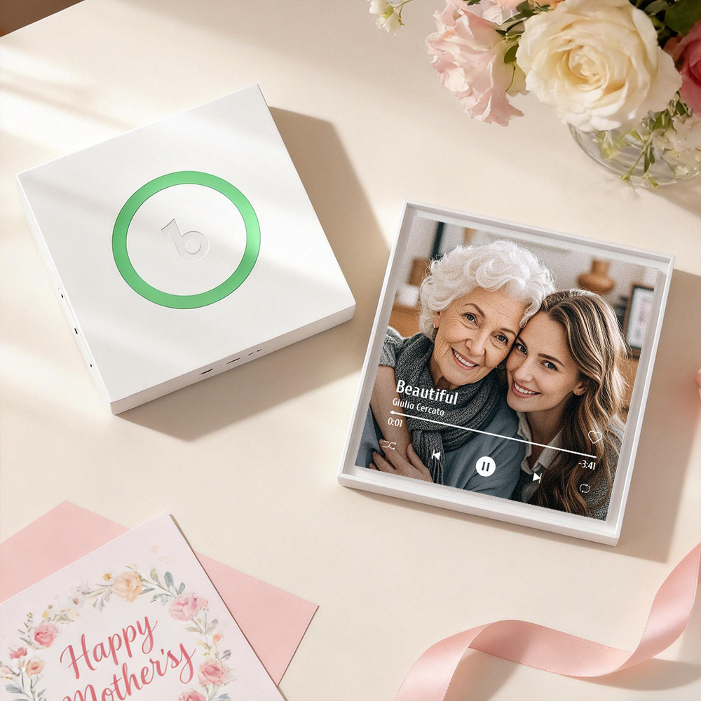 Personalisierter Kühlschrankmagnet Mit Musik Und Foto – 1–6 Bilderrahmen Und Lieder Individuell Gestaltbar – Personalisiertes Foto Mit Musikfunktion – Muttertagsgeschenk - Fridgebeatsde