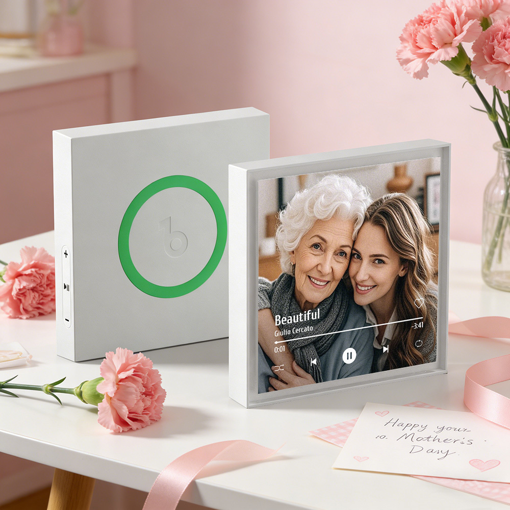 Personalisierter Kühlschrankmagnet Mit Musik Und Foto – 1–6 Bilderrahmen Und Lieder Individuell Gestaltbar – Personalisiertes Foto Mit Musikfunktion – Muttertagsgeschenk - Fridgebeatsde