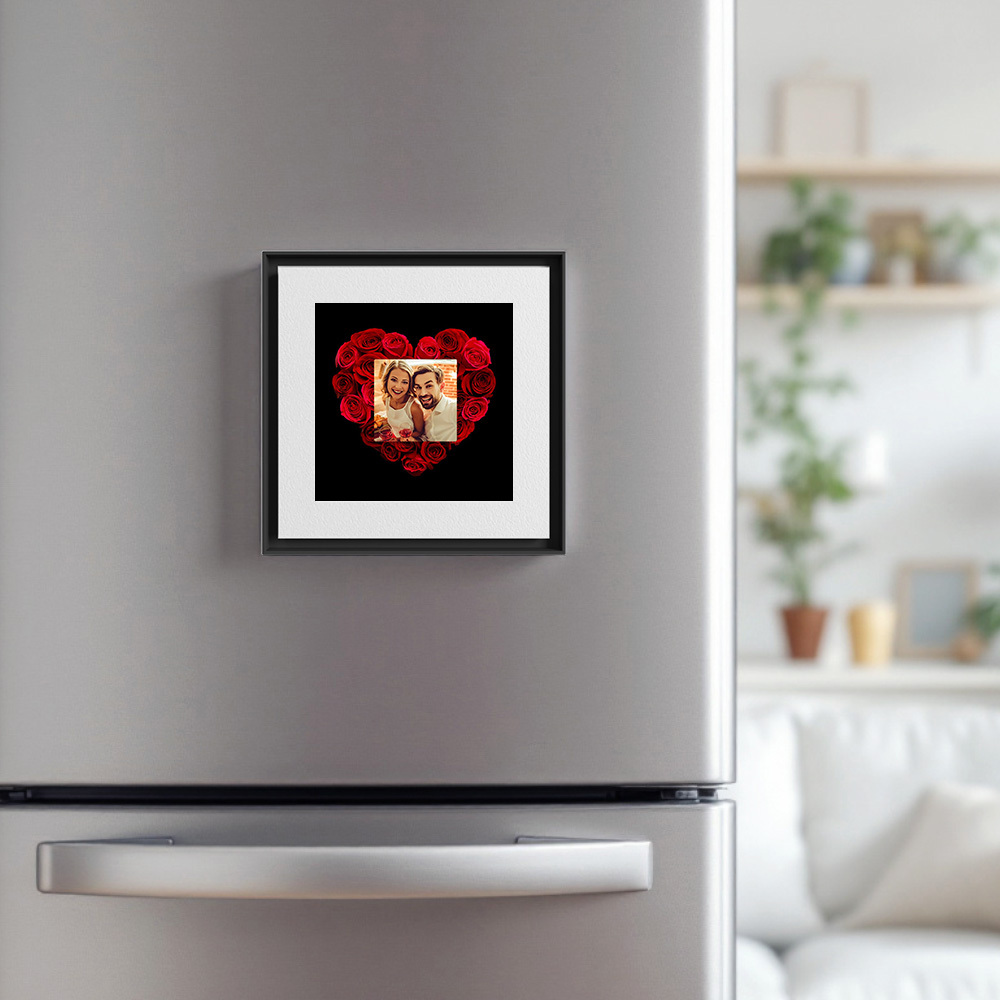 Benutzerdefinierter Musik- Und Foto-kühlschrankmagnet. Kann 1–6 Rahmenkunst Und Lieder Anpassen. Rosen-kühlschrankmagnet - Fridgebeatsde