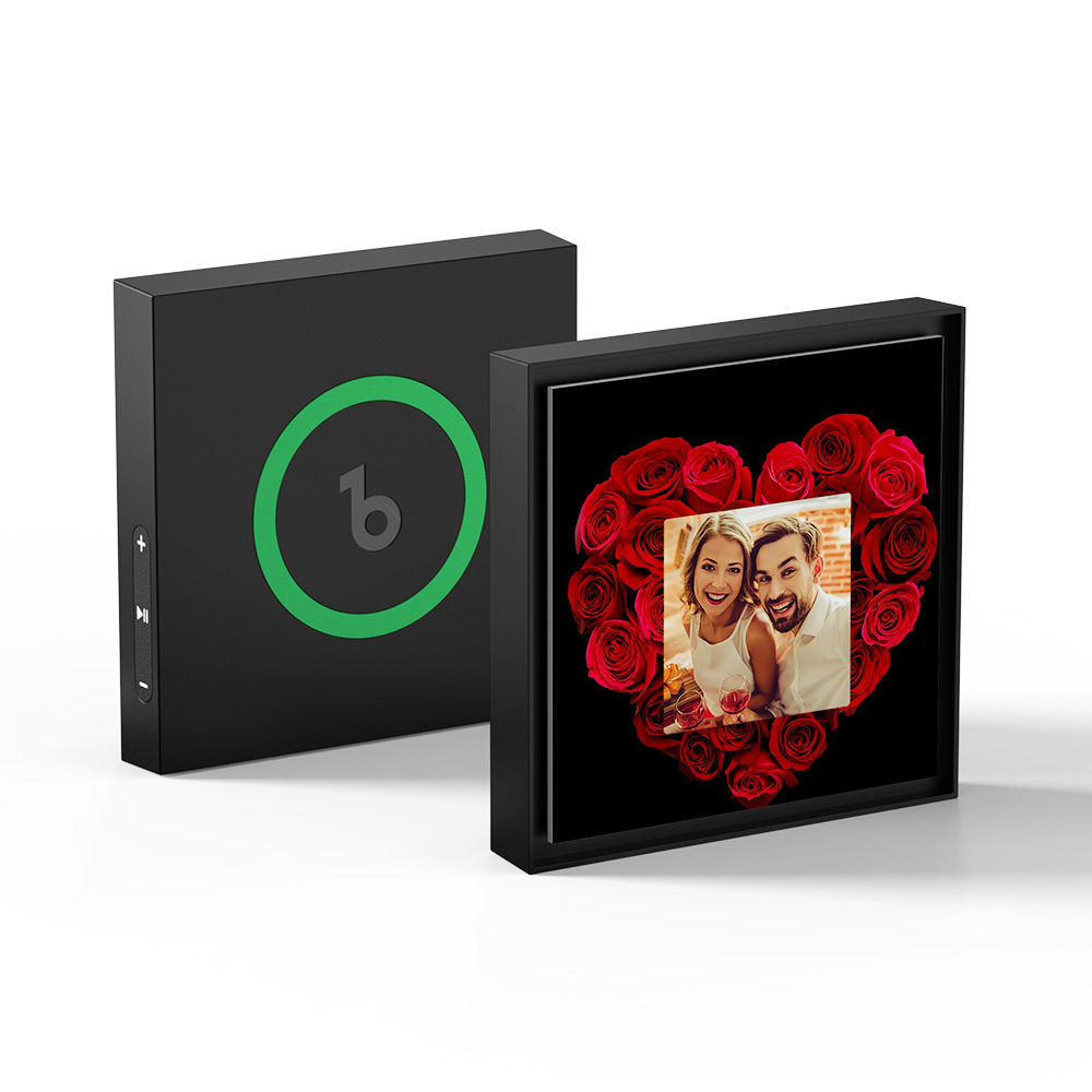 Benutzerdefinierter Musik- Und Foto-kühlschrankmagnet. Kann 1–6 Rahmenkunst Und Lieder Anpassen. Rosen-kühlschrankmagnet - Fridgebeatsde