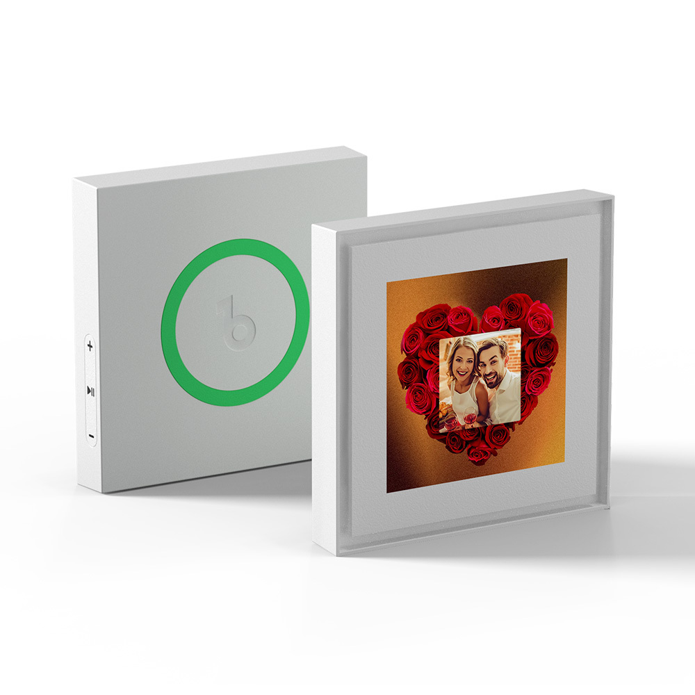 Kühlschrankmagnet Mit Musik Und Foto, Kann 1–6 Rahmen, Kunst Und Lieder Anpassen, Rose, Mehrfarbig, Schwarzer Hintergrund - Fridgebeatsde