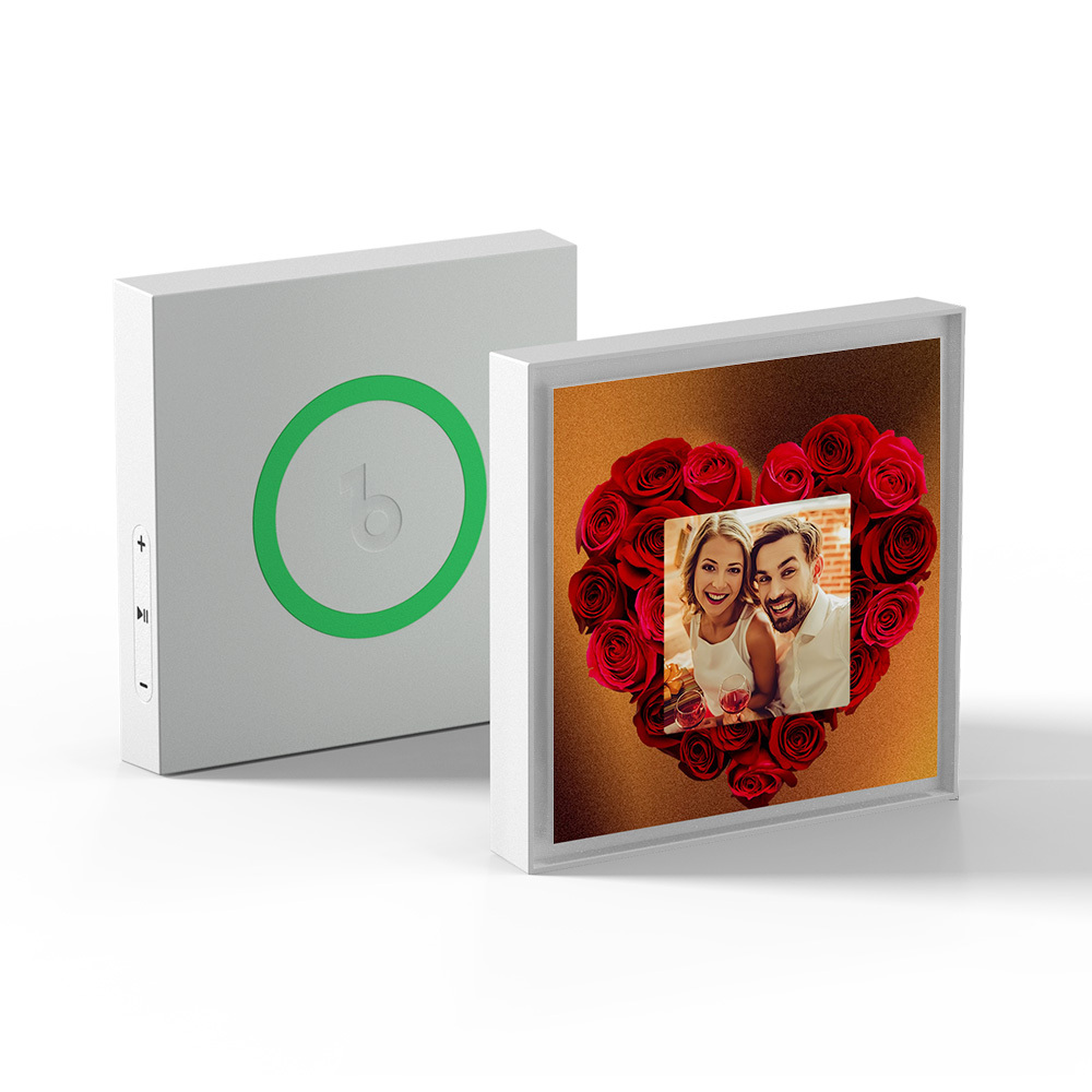 Kühlschrankmagnet Mit Musik Und Foto, Kann 1–6 Rahmen, Kunst Und Lieder Anpassen, Rose, Mehrfarbig, Schwarzer Hintergrund - Fridgebeatsde