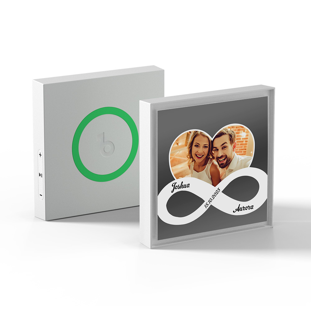 Kühlschrankmagnet Mit Musik Und Foto, Kann 1–6 Rahmen, Kunst Und Lieder, Unendliche Symbole, Unendliche Liebe, Mehrfarbig, Schwarzer Hintergrund Anpassen - Fridgebeatsde