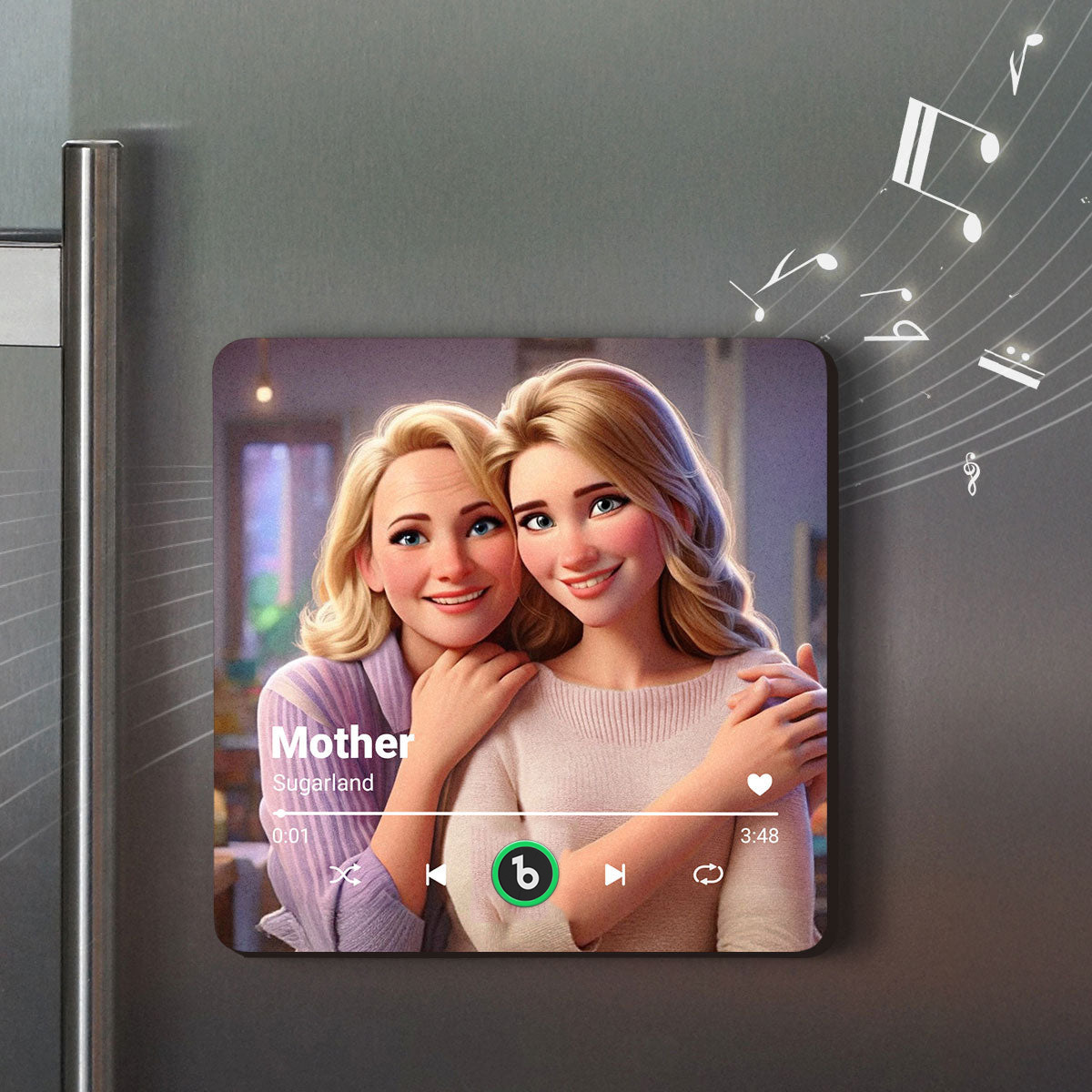 Personalisierter Musikmagnet Für Den Kühlschrank, Personalisiertes Foto, Cartoon-stil, Song-kühlschrankmagnet, Der Lieder Abspielen Kann, Geschenk Für Mama - Fridgebeatsde