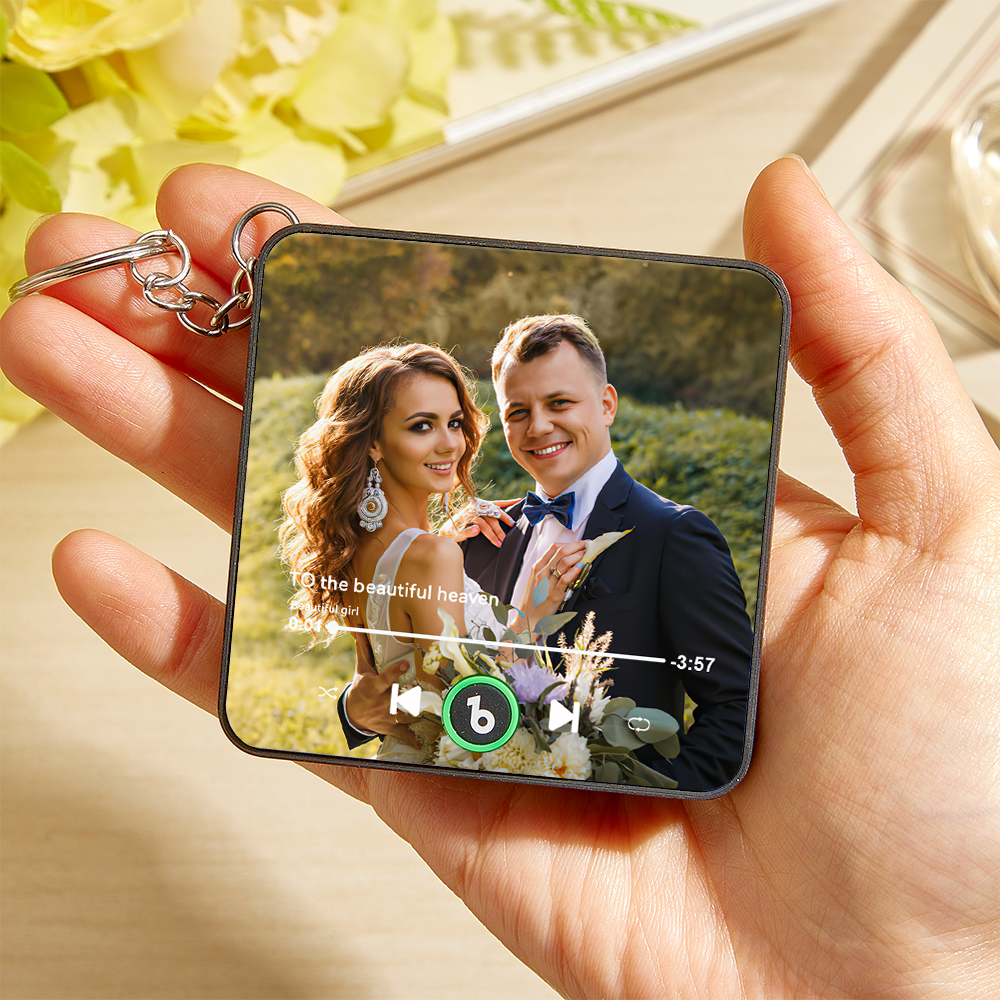 Benutzerdefinierter Mini-musik-kühlschrankmagnet-schlüsselanhänger, Personalisierter Foto-musik-schlüsselanhänger, Mini-magnet Für Den Kühlschrank, Der Lieder Ohne Handy Abspielen Kann, Jubiläumsgeschenke