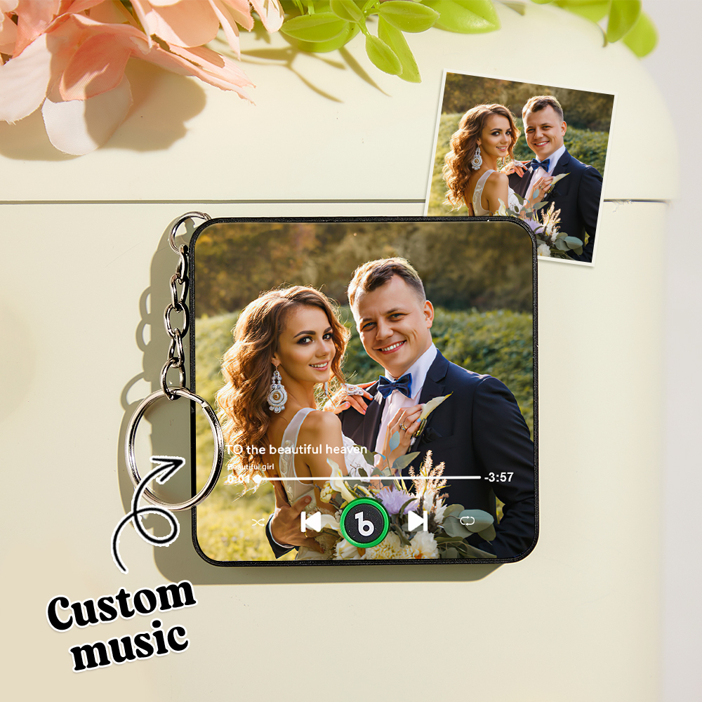 Benutzerdefinierter Mini-musik-kühlschrankmagnet-schlüsselanhänger, Personalisierter Foto-herzrahmen, Musik-schlüsselanhänger, Mini-magnet Für Den Kühlschrank, Der Lieder Ohne Handy Abspielen Kann, Jubiläumsgeschenke Für Den Freund