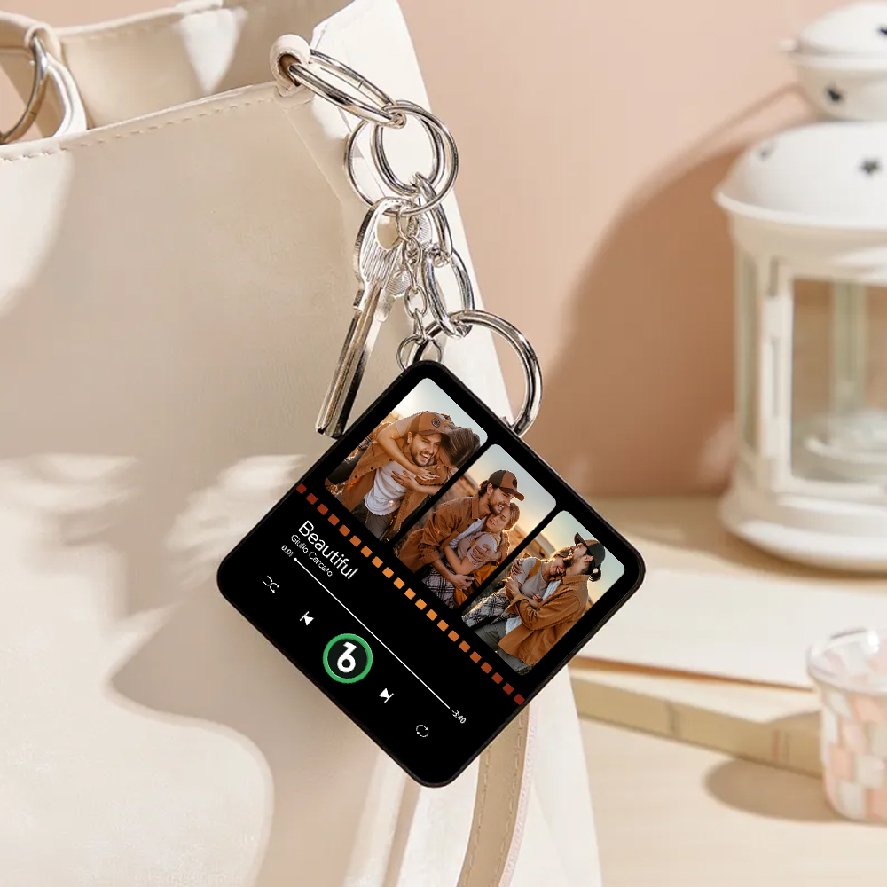 Personalisierter Mini-kühlschrankmagnet Mit Foto, Personalisierter Mini-musik-kühlschrankmagnet, Schlüsselanhänger Mit Songalbum-cover Für Sie, Jubiläumsgeschenke - Fridgebeatsde