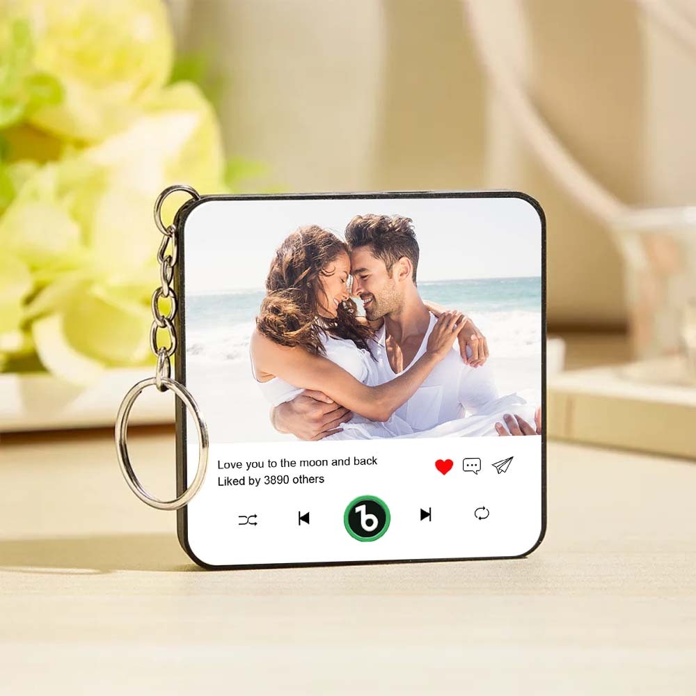 Personalisiertes Foto Und Text Mini Musik Kühlschrankmagnet Schlüsselanhänger Musik Wand Fotoaufkleber Musikwerk, Das Gespielt Werden Kann Schlüsselanhänger Geschenke Für Sie - Fridgebeatsde