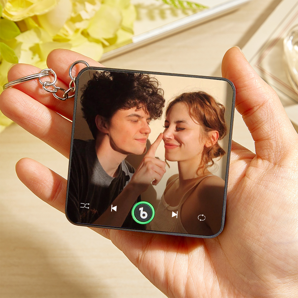 Benutzerdefinierter Mini-kühlschrankmagnet-schlüsselanhänger Mit Musik Und Foto, Unterstützt Bluetooth-konnektivität, Benutzerdefinierter Kühlschrankmagnet-schlüsselanhänger Mit Musik, Geschenk Für Paare, Singender Kühlschrankmagnet-schlüsselanhänger, Hochzeitsgeschenk Für Ihn - Fridgebeatsde