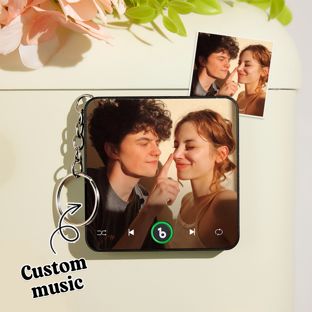 Benutzerdefinierter Mini-kühlschrankmagnet-schlüsselanhänger Mit Musik Und Foto, Unterstützt Bluetooth-konnektivität, Benutzerdefinierter Kühlschrankmagnet-schlüsselanhänger Mit Musik, Geschenk Für Paare, Singender Kühlschrankmagnet-schlüsselanhänger, Hochzeitsgeschenk Für Ihn - Fridgebeatsde