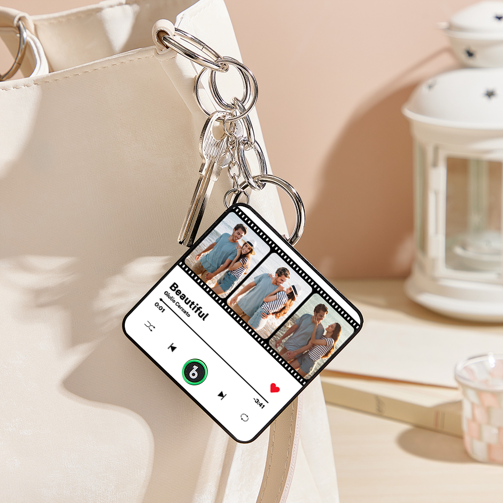 Personalisierte Mini-kühlschrankmagnet-schlüsselanhänger Mit Individueller Fotocollage Für Paare, Die Lieder Abspielen Kann – Das Perfekte Geschenk Für Ehemann/ehefrau Zum Jahrestag Oder Zur Hochzeit. - Fridgebeatsde