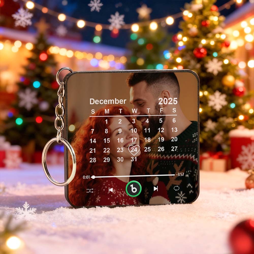Personalisierter Mini-musik-kühlschrankmagnet-schlüsselanhänger Mit Musikfunktion – Ideal Als Kalender- Oder Weihnachtsgeschenk Für Paare - Fridgebeatsde