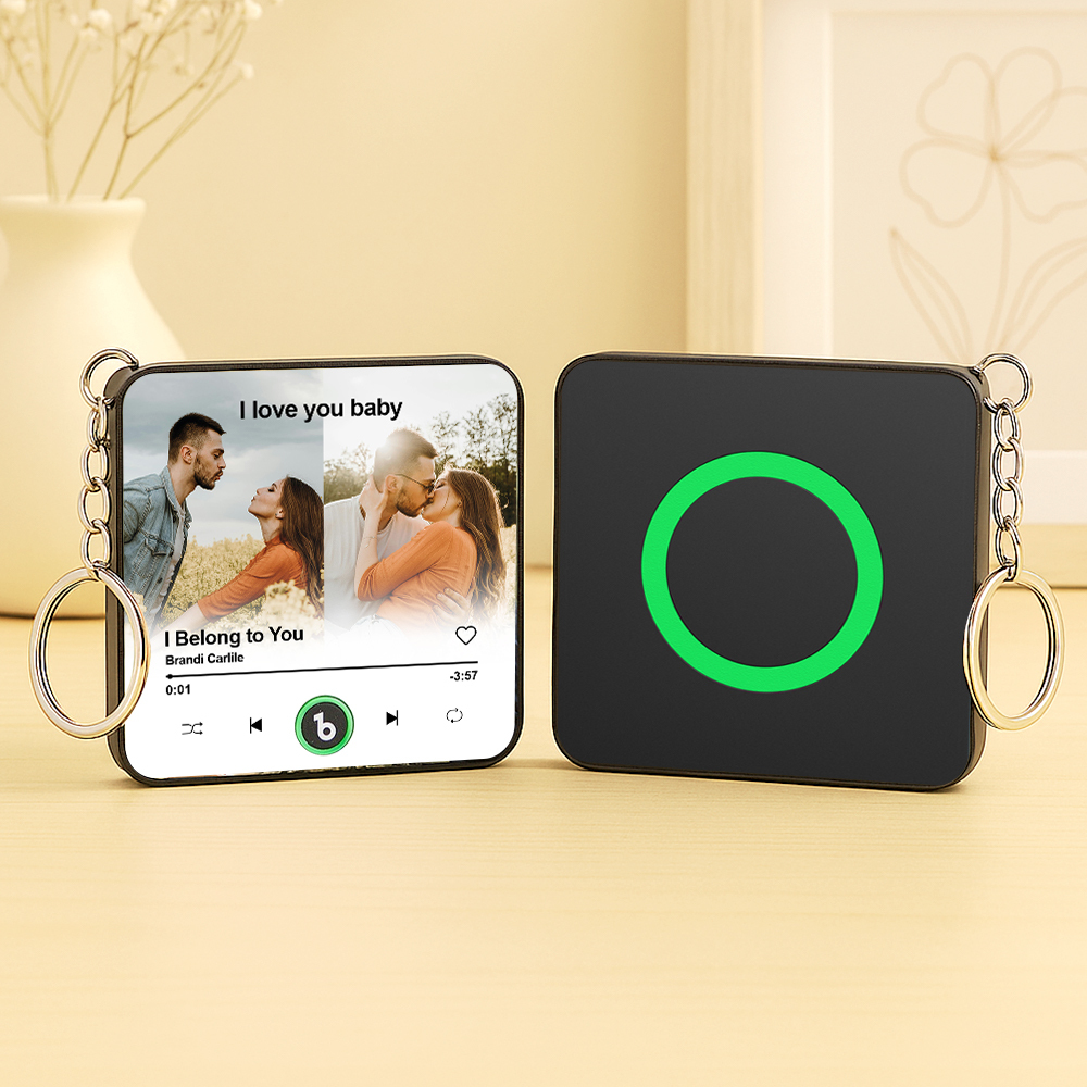 Personalisierter Mini-musik-kühlschrankmagnet-schlüsselanhänger Mit 2 Fotos – Ideales Geschenk Zum Valentinstag Oder Jahrestag Für Den/die Liebste/n - Fridgebeatsde