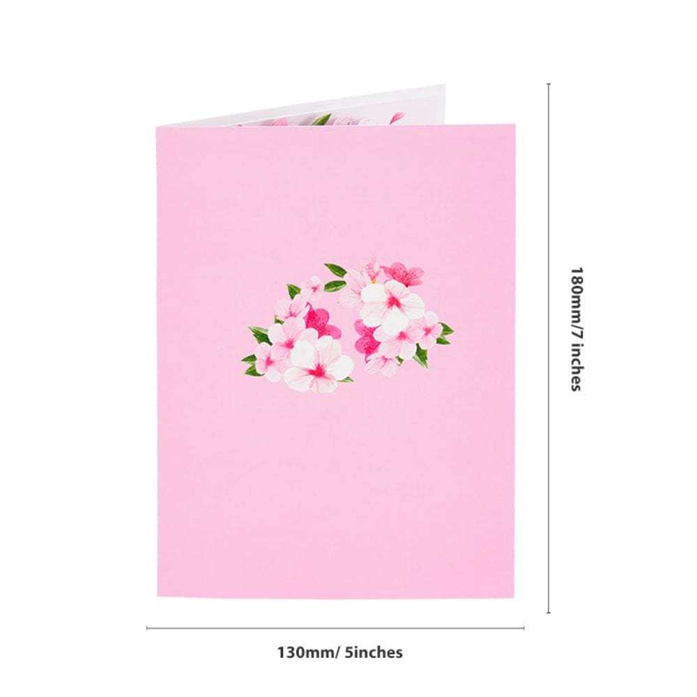 Kirschblütenbaum-herz-pop-up-karte, Blumen-3d-pop-up-grußkarte - Fridgebeatsde