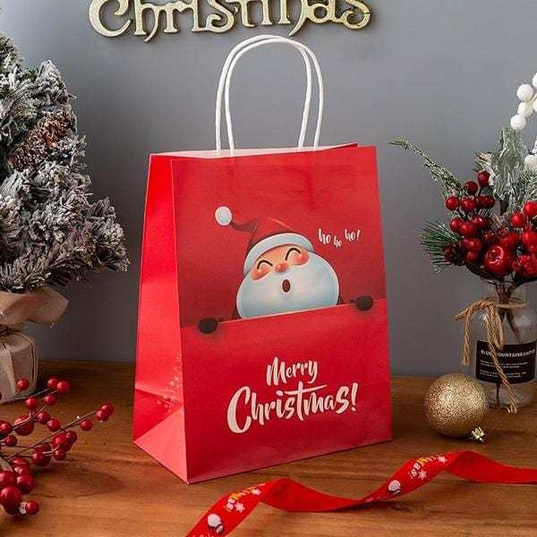 25 Cm X 33 Cm X 12 Cm Große „merry Christmas“-geschenkpapiertüte Mit Griffen Für Partyzubehör An Heiligabend - Fridgebeatsde