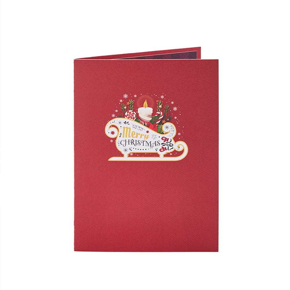 Weihnachtsschlitten-ornament, Weihnachtliche 3d-pop-up-grußkarte - Fridgebeatsde