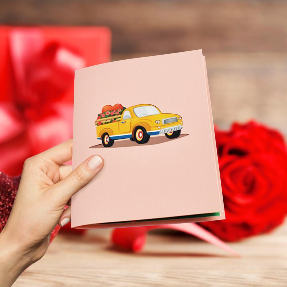 Pop-up-valentinskarten, Valentinstags-geschenkkarte Für Paare, Rosenherz - Fridgebeatsde