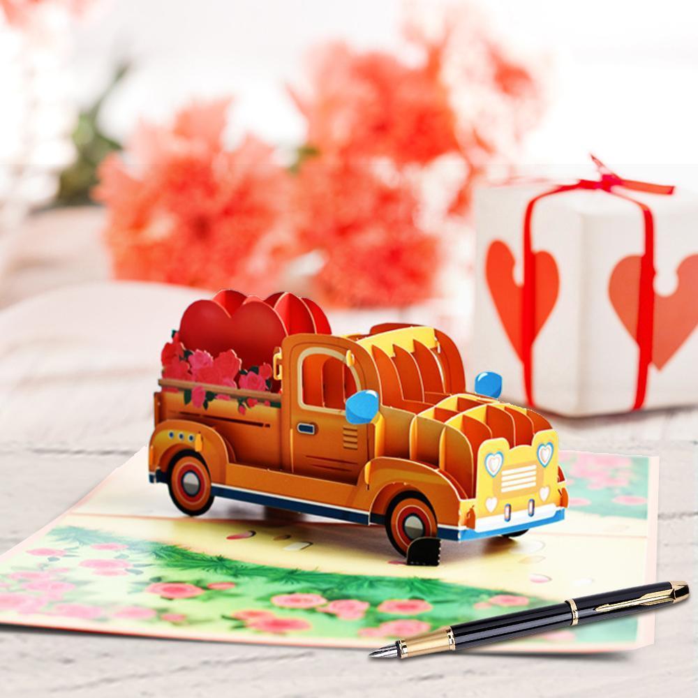 Pop-up-valentinskarten, Valentinstags-geschenkkarte Für Paare, Rosenherz - Fridgebeatsde