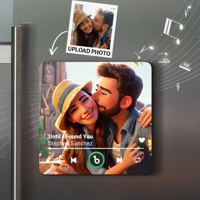 Benutzerdefinierter Musik-kühlschrankmagnet, Personalisiertes Foto, Cartoon-stil, Song-kühlschrankmagnet, Der Lieder Abspielen Kann, Jubiläumsgeschenke, Geburtstagsgeschenk Für Paare - Fridgebeatsde