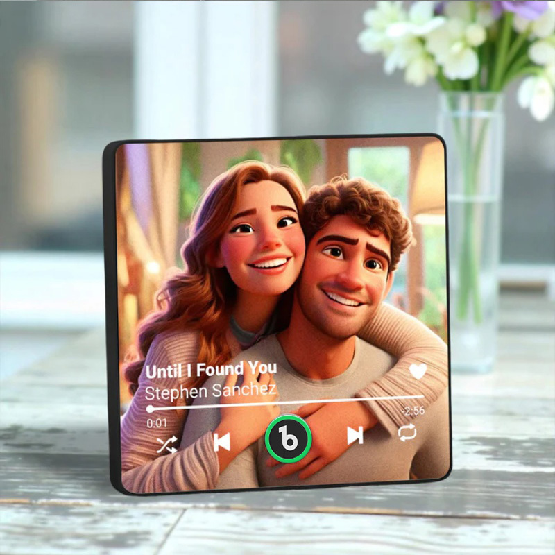 Benutzerdefinierter Musik-kühlschrankmagnet, Personalisiertes Foto, Cartoon-stil, Song-kühlschrankmagnet, Der Lieder Abspielen Kann, Jubiläumsgeschenke, Geburtstagsgeschenk Für Paare - Fridgebeatsde