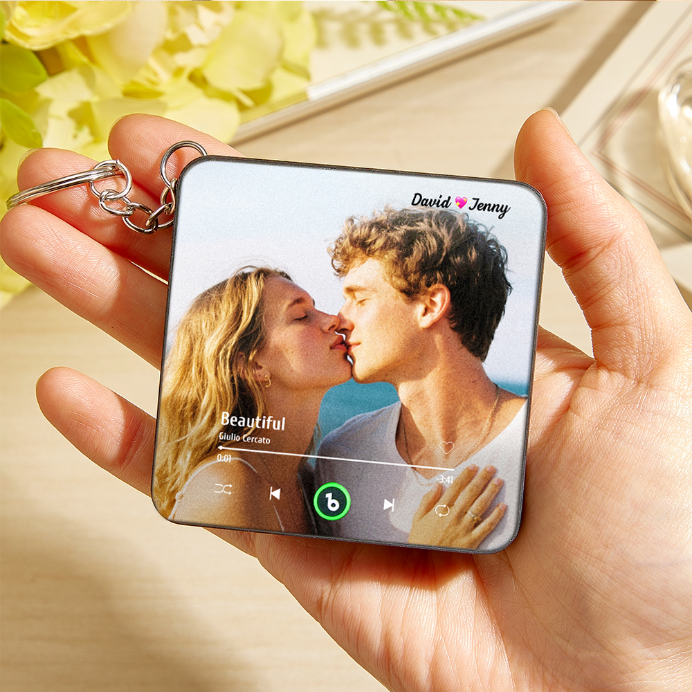 Personalisiertes Musikgeschenk, Mini-kühlschrankmagnet, Schlüsselanhänger, Personalisierte Foto-spieluhr, Lied Spielen, Valentinstagsgeschenk Für Sie, Foto-musik-magnet, Schlüsselanhänger, Jahrestagsgeschenke Für Paare - Fridgebeatsde