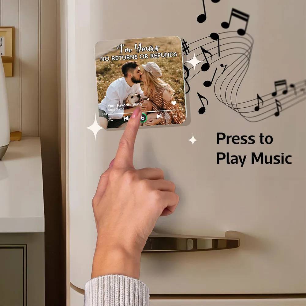 Personalisierter Musik-kühlschrankmagnet, Paar Zusammen, Foto Hochladen, Song-magnet, Geschenke Für Paare - Fridgebeatsde
