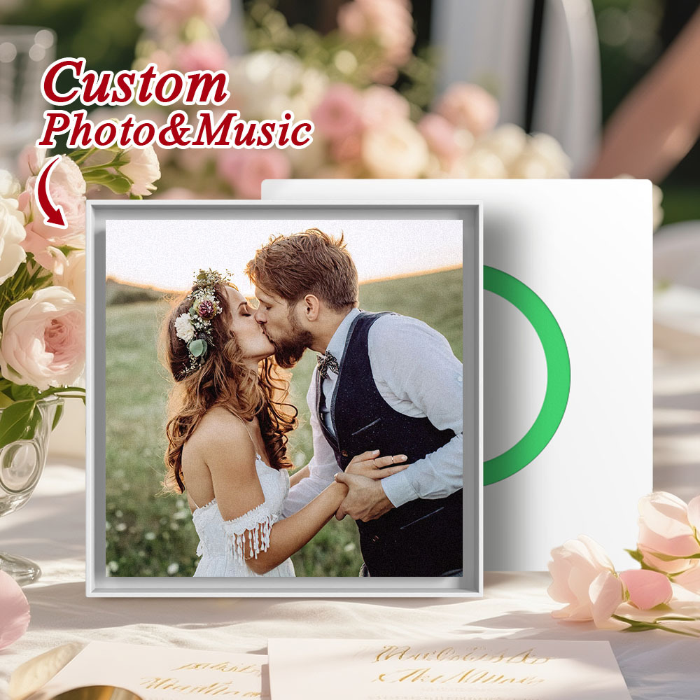 Custom Music & Photo Fridge Magnet Can Customize 1-6 Frame Art and Songs Personalized Photo Song That Can Play Music Wedding Gifts for Couple - Fridgebeatsau
