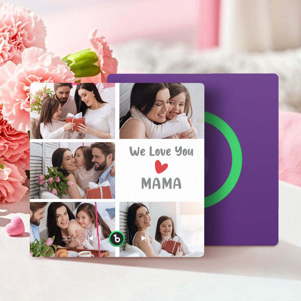 Personalised Music Fridge Magnets That Plays Music with 5 Photos Mother's Day Gifts for Mum We Love You MAMA - Fridgebeatsau