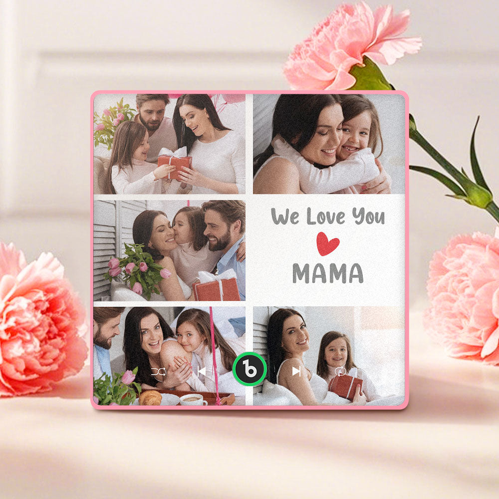 Personalised Music Fridge Magnets That Plays Music with 5 Photos Mother's Day Gifts for Mum We Love You MAMA