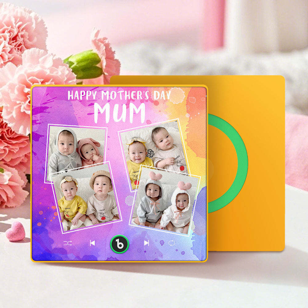 Custom Music Fridge Magnets That Plays Music with 4 Photos Mother's Day Gifts for Mum - Fridgebeatsau