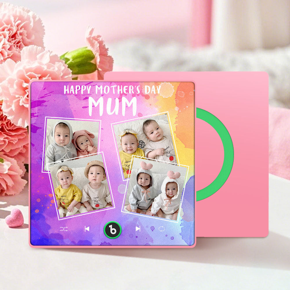 Custom Music Fridge Magnets That Plays Music with 4 Photos Mother's Day Gifts for Mum