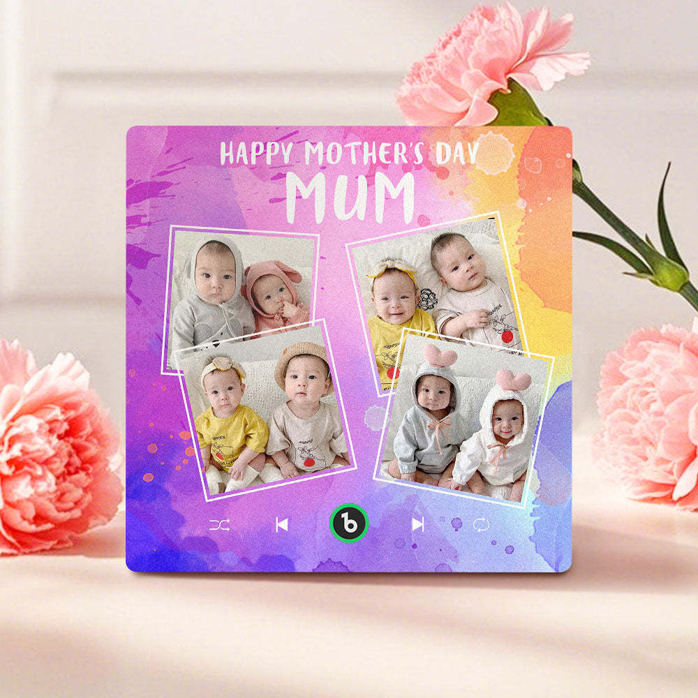 Custom Music Fridge Magnets That Plays Music with 4 Photos Mother's Day Gifts for Mum - Fridgebeatsau